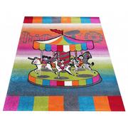 Dywany - Różowy dywan dla dziewczynki z karuzelą - Abizo - miniaturka - grafika 1