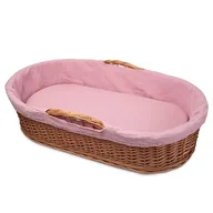 Łóżeczka i kojce - Hi Little One kosz Mojżesza wiklinowy niski leżaczek z materacykiem 2in1 Baby Pink - miniaturka - grafika 1