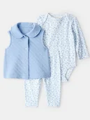 Bluzy i sweterki niemowlęce - carter's 3-częściowy zestaw w kolorze błękitnym - miniaturka - grafika 1