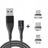 Akcesoria do smartwatchy - KABEL MAGNETYCZNY 1M SZYBKIE ŁADOWANIE 3A USB C - miniaturka - grafika 1