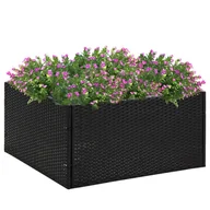 Donice - vidaXL Donica ogrodowa, czarna, 80x80x40 cm, rattan PE - miniaturka - grafika 1