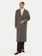 Płaszcze damskie - Calvin Klein Płaszcz wełniany Herringbone Single K20K207710 Szary Regular Fit - miniaturka - grafika 1