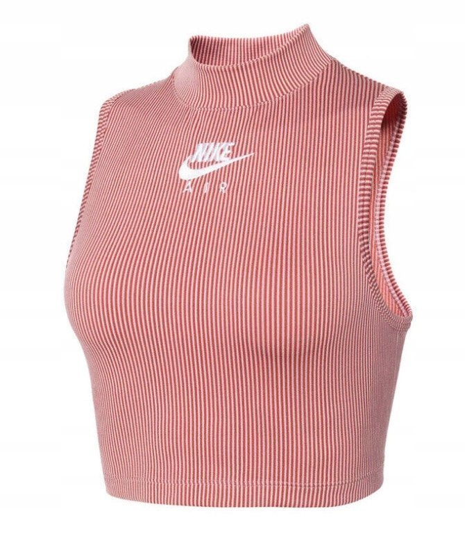 NIKE AIR TOP W PRĄŻKI RÓŻ RIB CROP CZ9341630 r. XL