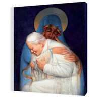 Ikony i obrazy sakralne - Obraz religijny na płótnie Matka Boża Częstochowska i Papież Jan Paweł II - miniaturka - grafika 1