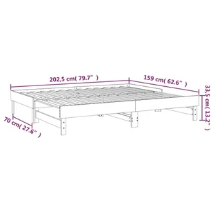 Lumarko Łóżko rozsuwane, szare, 2x(80x200) cm, lite drewno sosnowe - Łóżka - miniaturka - grafika 13