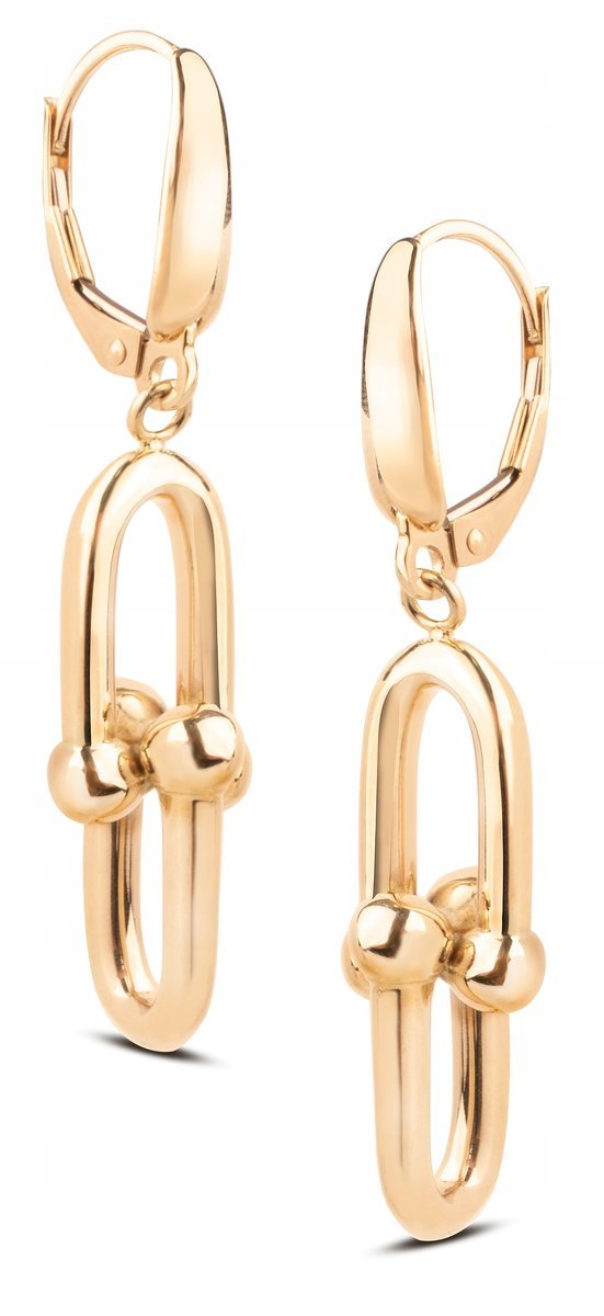 BOGATE WISZĄCE ZŁOTE KOLCZYKI CHAINS 14KT 585