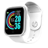 Smartwatch - Smart-tel.pl, Zegarek Smartwatch D20, Srebrno-Biały, Silikonowy - miniaturka - grafika 1