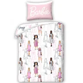 Pościel dla dzieci - Pościel bawełniana 160x200 Lalka Barbie jasny róż - miniaturka - grafika 1