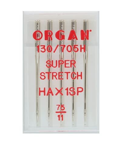 Organ Needles 5435075 igła maszynowa, kolor srebrny, rozmiar 75/11, 5 odliczonych