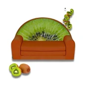 Zestawy mebli dla dzieci - SOFA SOFKA ROZKŁADANA DZIECIĘCA MINI KANAPA ŁÓŻKO KIWI - miniaturka - grafika 1