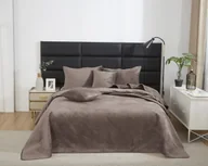 Narzuty - Brązowa Narzuta Pikowana Velvet na Łóżko 240x260 MAYA - miniaturka - grafika 1