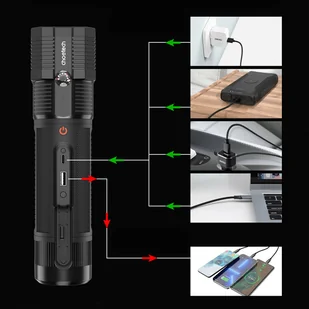 Choetech jump starter z powerbankiem 8000mAh - latarka LED czarny (TC0016) - Urządzenia Rozruchowe - Jump startery - miniaturka - grafika 13