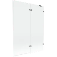 Parawany nawannowe - Mexen Lunar parawan nawannowy 2-skrzydłowy prawy 130 x 150 cm, transparent, chrom - 897-130-100-01-00-P - miniaturka - grafika 1