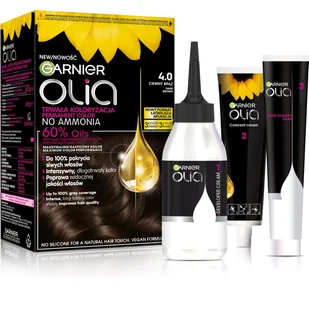 GARNIER OLIA TRWAŁA FARBA DO WŁOSÓW BEZ AMONIAKU 4.0 CIEMNY BRĄZ - Farby do włosów i szampony koloryzujące - miniaturka - grafika 1