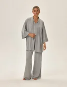 Bielizna nocna - Szlafrok damski Jen - beżowy M - miniaturka - grafika 1