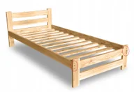 Łóżka - Łóżko Drewniane 100x200 B sosnowe Wysoki Zagłówek - miniaturka - grafika 1