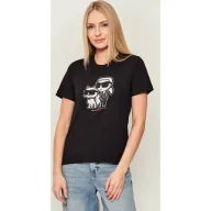Koszulki i topy damskie - Karl Lagerfeld T-shirt IKON SKETCH DUO | Regular Fit - miniaturka - grafika 1