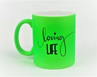 Kubki - Kubek ANETA SOBIE RYSUJE, Loving Life, fluorescencyjny zielony, 330 ml - miniaturka - grafika 1