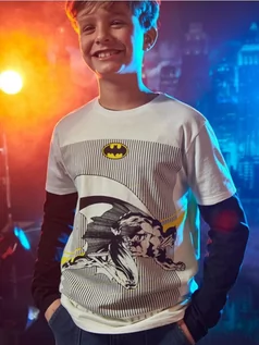 Koszulki dla chłopców - Sinsay - Koszulka Batman - biały - grafika 1
