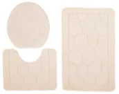 Dywaniki łazienkowe - Nowoczesny kremowy komplet chodniczków łazienkowych K0-G96 - miniaturka - grafika 1