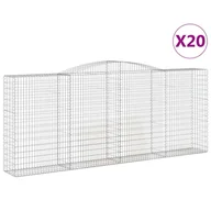 Ogrodzenia - vidaXL Gabiony z wysokim łukiem 20 szt. 400x50x160/180cm Ocynkowane żelazo - miniaturka - grafika 1