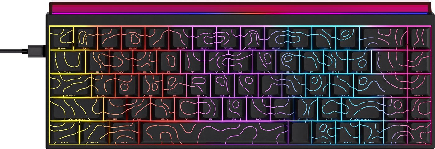 Ajazz Klawiatura mechaniczna przewodowa Ajazz NK68 Red Switch Black USB-C NK68-R-S-B