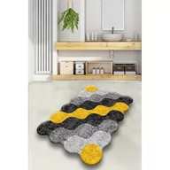 Dywaniki łazienkowe - Żółto-szary dywanik łazienkowy 70x120 cm Circle – Foutastic - miniaturka - grafika 1