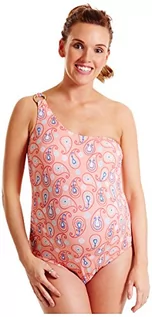 Stroje kąpielowe - Splash About Damski kostium kąpielowy ciążowy dla kobiet w ciąży – asymetryczny paw niebieski, rozmiar 14 Brzoskwinia 10 - grafika 1