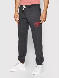 Spodnie sportowe męskie - Superdry Spodnie dresowe Jogger M7010674A Szary Regular Fit - grafika 1