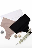 Majtki damskie - Majtki brazyliany damskie wysoki stan bezszwowe wyszczuplające 3-pak S - miniaturka - grafika 1