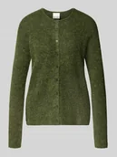 Swetry damskie - Kurtka z dzianiny z okrągłym dekoltem model ‘KAMARA’ - miniaturka - grafika 1