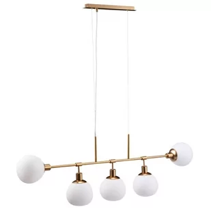 Maytoni LAMPA wisząca ERICH MOD221-PL-05-G Maytoni modernistyczna OPRAWA zwis listwa kule balls złota białe MOD221-PL-05-G - Lampy sufitowe - miniaturka - grafika 1