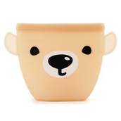 Akcesoria do karmienia - Silikonowa torebka strunowa Retter Brun na przekąski dla dzieci z wzorem misia, 350ml kolor beż - miniaturka - grafika 1