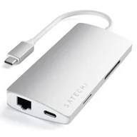 Części i akcesoria do laptopów - Satechi SATECHI HUB USB-C ETHERNET V2 HDMI 4K USB 3.0 SD MICRO SD Silver | MacBook ST-TCMA2S Aluminum Multi-Port Adapter Version 2 (S - miniaturka - grafika 1