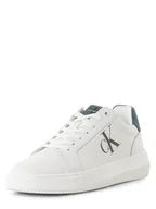 Trampki męskie - Calvin Klein Jeans Męskie tenisówki ze skóry Mężczyźni skóra biały jednolity, 41 - miniaturka - grafika 1