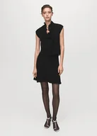 Spódnice - MANGO - Spódnica tweedowa z postrzępionymi wykończeniami czarny - S - Kobieta - miniaturka - grafika 1