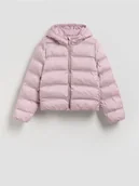 Kurtki i płaszcze dla dziewczynek - Reserved - Pikowana kurtka z kapturem - brudny róż - miniaturka - grafika 1