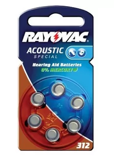 Rayovac Baterie do aparatu słuchowego 312 6 szt.) - Baterie i akcesoria - miniaturka - grafika 1