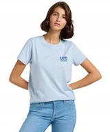 Koszulki i topy damskie - T-shirt Lee SMALL LOGO TEE 112363417 Shy Blue XS - miniaturka - grafika 1