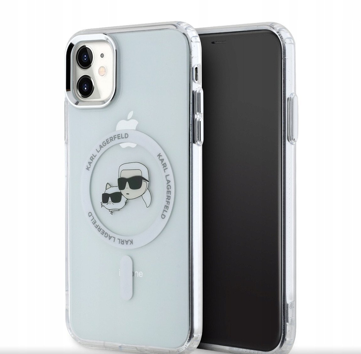 Karl Lagerfeld Iml K&Ch Heads Metal Frame Magsafe Case For Iphone 11 Transparent