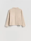 Bluzki damskie - Reserved - Bluzka z przeszyciem - kremowy - miniaturka - grafika 1