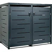 Meble ogrodowe - ZABUDOWA ŚMIETNIKOWA OSŁONA NA DWA KOSZE ANTRACYT - miniaturka - grafika 1