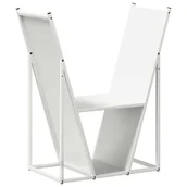 Wózki magazynowe - vidaXL Stojak na drewno opałowe biały Stal walcowana na zimno - miniaturka - grafika 1