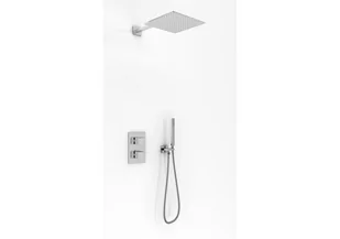 Kohlman Excelent zestaw prysznicowy z baterią termostatyczną deszczownica 30cm chrom QW432HQ30  QW432HQ30 - Baterie wannowe i prysznicowe - miniaturka - grafika 1