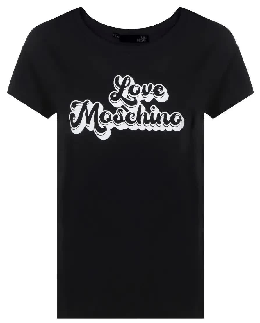 Damska koszulka z krótkim rękawem t shirt czarny LOVE MOSCHINO