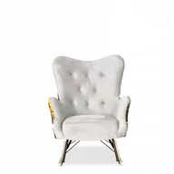 Fotele - Fotel bujany uszak Luna Print Duo szara Family - miniaturka - grafika 1