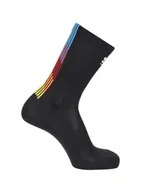 Skarpetki i podkolanówki sportowe - Skarpety do biegania Salomon Pulse Race Flag Crew - black - miniaturka - grafika 1