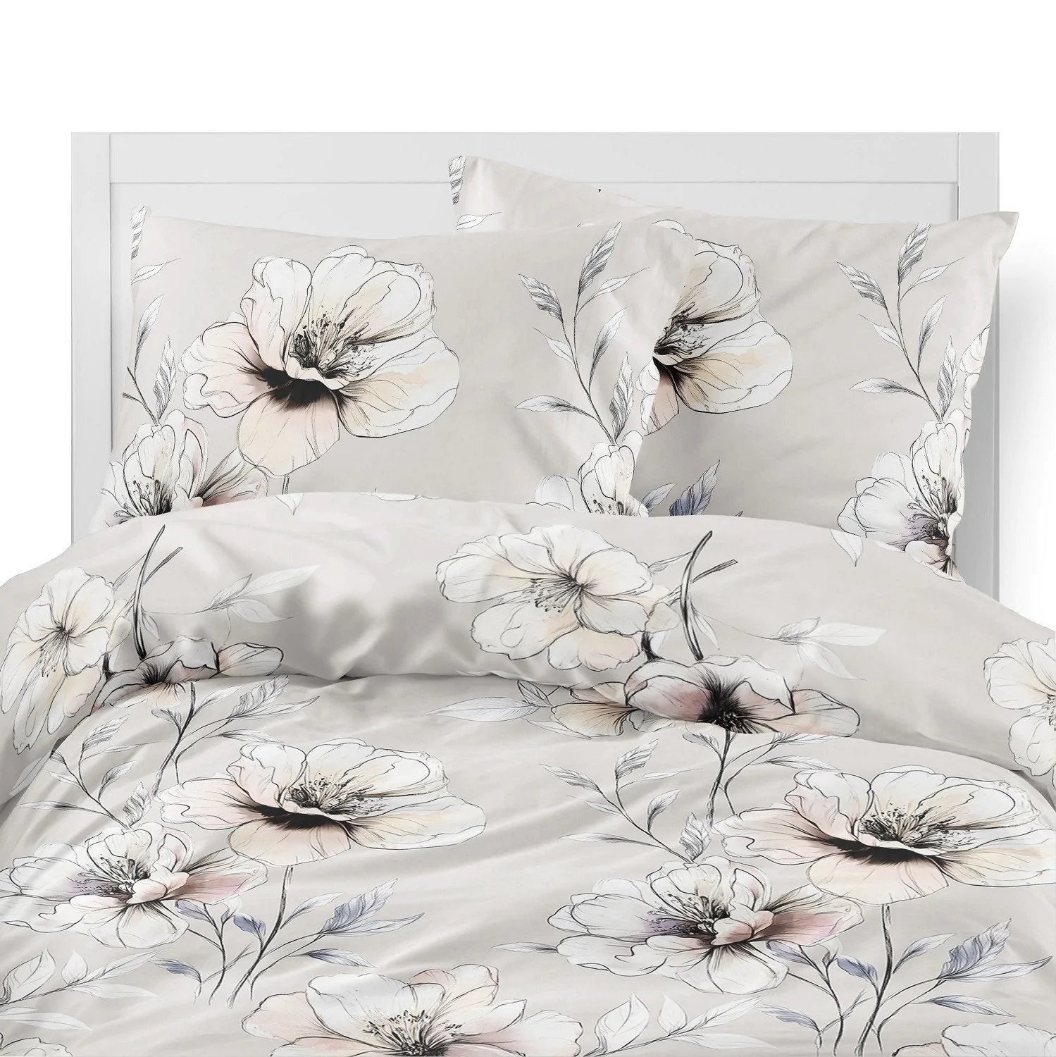 Pościel Flanela 160x200 100% Bawełna Detexpol 5637B Kwiaty