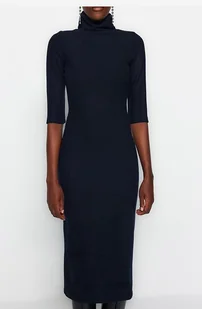 TRENDYOL SUKIENKA GRANATOWA DŁUGI RĘKAW L MQQ - Sukienki TRENDYOL SUKIENKA GRANATOWA DŁUGI RĘKAW L MQQ - Sukienki - miniaturka - grafika 1