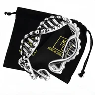 Pierścionki - Pierścionek Srebrny Srebro 925 Damski kod DNA Prezent Manufaktura Łącka - miniaturka - grafika 1